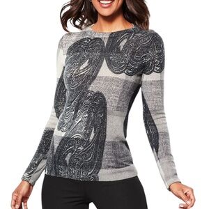 Talbots Cashmere Paisley Sweater Size Small